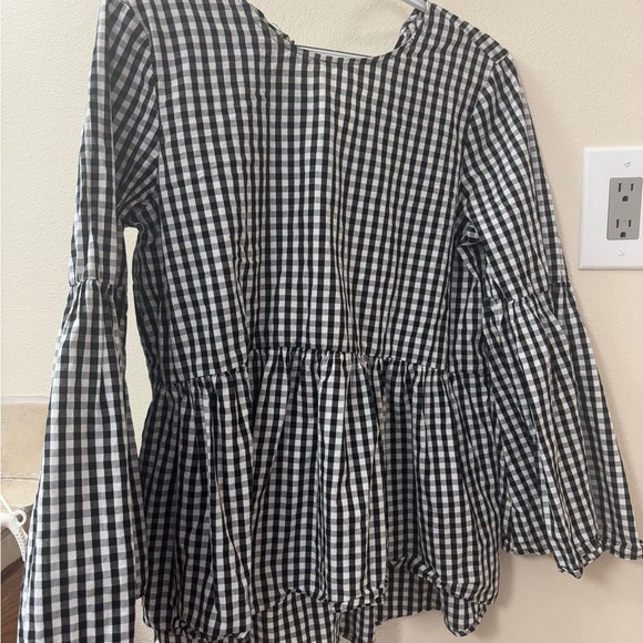 Who What Wear Tops - Who What Wear Black and White Checkered Blouse